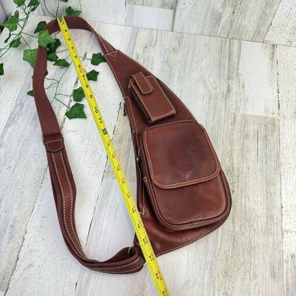 VINTAGE KATANA LEATHER SLING CROSSBODY BAG - Picture 7 of 10